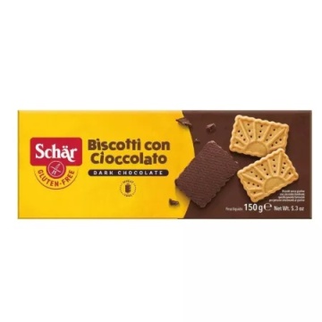 Biscuiti cu strat de Ciocolata Neagra (fara gluten) 150g - Schar