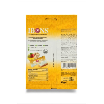 Bomboane gumate cu Ghimbir si Mango (fara gluten, fara lactoza, vegan) 92g - IBONIS - Img 2