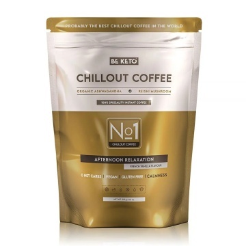 Cafea Instant Chillout Reishi & Ashwagandha (French Vanilla) (fara zahar, keto, low carb, vegan, fara gluten) 250g - BE KETO
