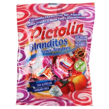 Caramele moi cu aroma de fructe si frisca (fara zahar, fara gluten) 65g - Pictolin