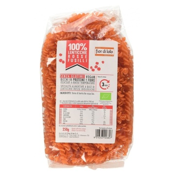ECO Paste Fusilli din linte rosie fara gluten, Fior di Loto 250g - Img 2