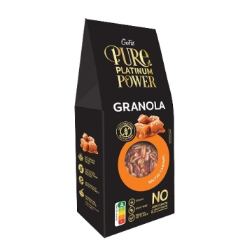 Granola cu aroma de Caramel Sarat (fără zahăr, fără gluten, vegan) 225g - Avena GoFit