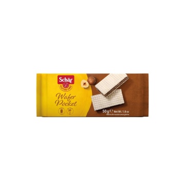 Napolitane cu crema de ALUNE DE PADURE (fara gluten) 50g - Schar