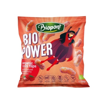 Pufuleti din porumb ECO cu Capsuni (fara gluten, vegani) 55g - Biopont