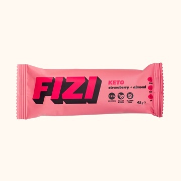 Baton proteic Keto Capsuni si Migdale (fara zahar, fara gluten) 45g - FIZI