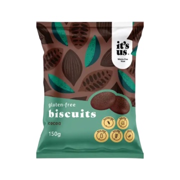 Biscuiti cu Cacao (fara gluten, fara soia, vagani) 150g - It's us