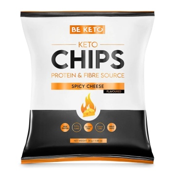 Chips KETO proteic SPICY CHEESE (fara zahar, fara gluten) 30g - BE KETO