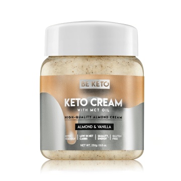 Crema tartinabila KETO Migdale si Vanilie + MCT (fara zahar, fara gluten, vegan) 250G - BE KETO