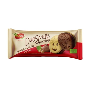 ECO Biscuiti DuoSmile cu umplutura de alune (fara gluten, vegan) Vivibio 40 g - Img 2