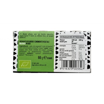 ECO Cuburi vegetale pentru supa, fara gluten, fara drojdie, (6 cuburi) Fior di Loto 66g - Img 3
