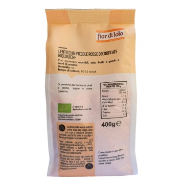 ECO Linte rosie decorticata, fara gluten, Fior di Loto 400g - Img 2