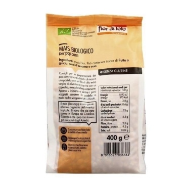 ECO Porumb pentru floricele (pop corn), fara gluten, Fior di Loto 400g - Img 3