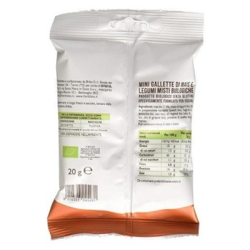 ECO Snack Biocroc triunghiular din porumb cu legume, fara gluten, neprajit, Fior di Loto 20g - Img 3