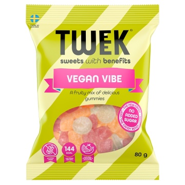 Jeleuri VEGAN VIBE cu aroma de MAR, PIERSICA, FRUCTE DE PADURE cu Stevia (fara zahar, fara gluten) 80g - TWEEK