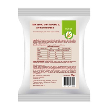 Mix pentru chec cu aroma de BANANA (lowcarb, fara zahar, fara gluten, keto) 80g - NoCarb - Img 2