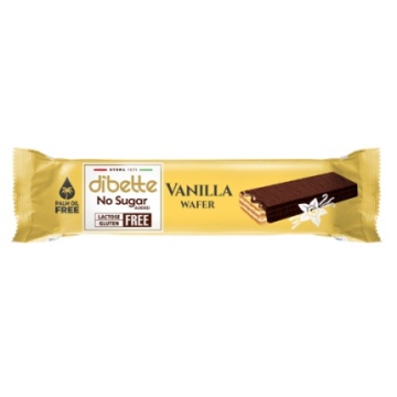Napolitana glazurata cu crema de VANILIE (fara zahar, gluten, lactoza) 26g - Dibette