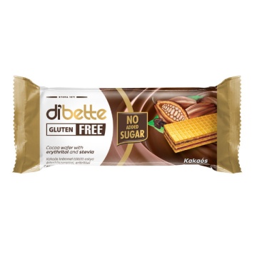 Napolitane cu cacao cu Eritritol si Stevia (fara zahar, fara gluten) 40g - Dibette