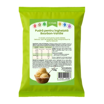 Praf de inghetata cu aroma de vanilie si Stevia (fara zahar, fara gluten, low-carb,) 120g - NoCarb