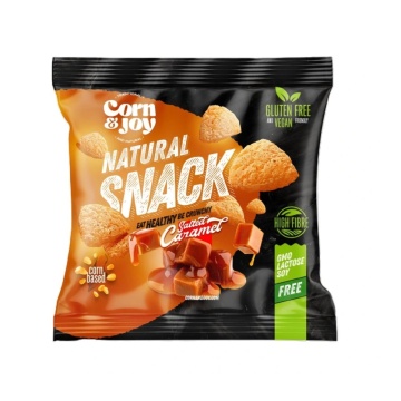 Pufuleti cu aroma de Caramel Sarat (fara gluten, vegan) 40g - Corn&Joy