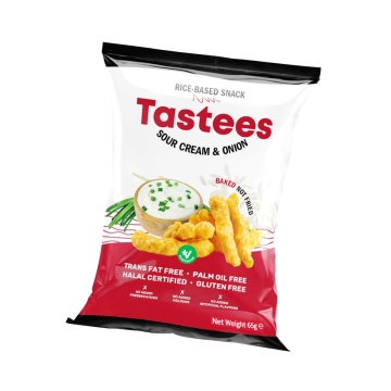 Snack din orez cu smantana si ceapa (fara zahar, fara gluten, fara ulei de palmier) 65g - Tastees