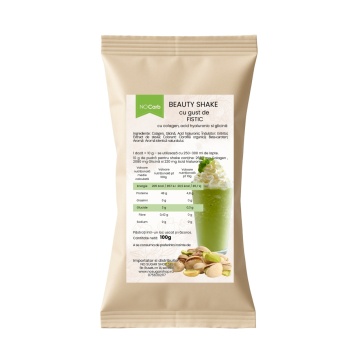 Beauty shake cu Colagen, acid hialuronic si gust de FISTIC (fara zahar, low carb) 100g - NoCarb