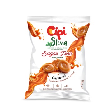 Bomboane cu Caramel si Stevia (fara gluten, fara zahar) 75g - Cipi