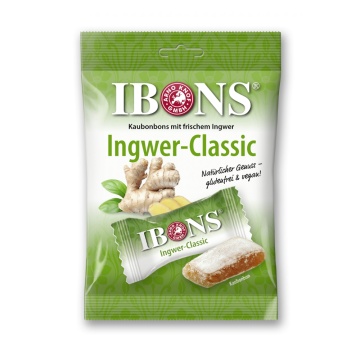 Bomboane gumate cu Ghimbir (fara gluten, fara lactoza, vegan) 92g - IBONIS