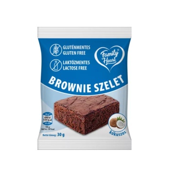 Brownie cu aroma de Cocos (fara gluten, fara lactoza) 30g - Family Heart