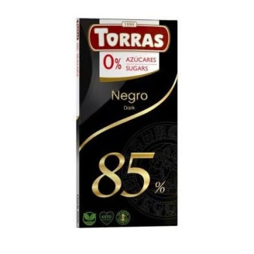 Ciocolata cu 85% cacao (fara zahar, fara gluten, keto, vegan) 75g - Torras
