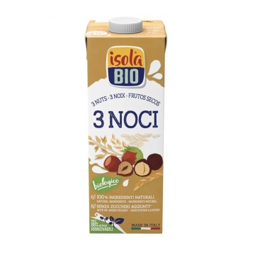 ECO Bautura vegetala cu 3 nuci (alune, migdale, nuci de macadamia), Isola Bio, 1l