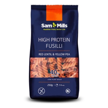 Fusilli High protein din linte rosie si mazare galbena (fara gluten) 250g - SamMills