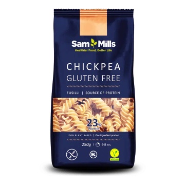 Fusilli proteice din naut (fara gluten) 250g - SamMills