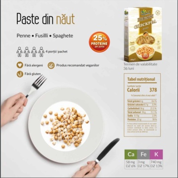 Fusilli proteice din naut (fara gluten) 250g - SamMills - Img 2