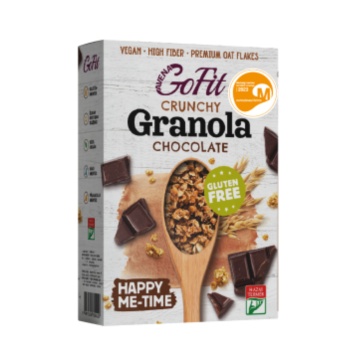 Granola Crocanta cu Ciocolata (fara gluten, vegan) 250g - Avena GoFit