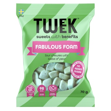 Jeleuri moi FABULOUS FOAM dulci-acrisoare cu aroma de PARA cu Stevia (fara zahar, fara gluten) 70g - TWEEK
