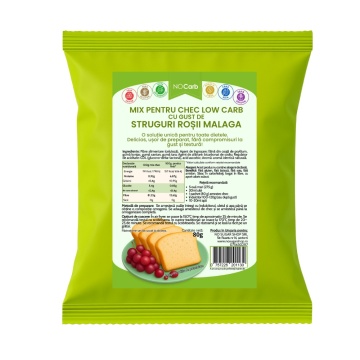 Mix pentru chec cu Struguri rosii MALAGA (lowcarb, fara zahar, fara gluten, keto) 80g - NoCarb