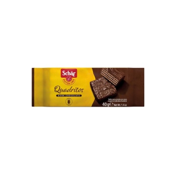 Napolitane invelite in Ciocolata Neagra (fara gluten) 40g - Schar