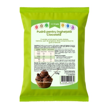Praf de inghetata cu CIOCOLATA cu Stevia (fara zahar, fara gluten, low-carb) 125g - NoCarb