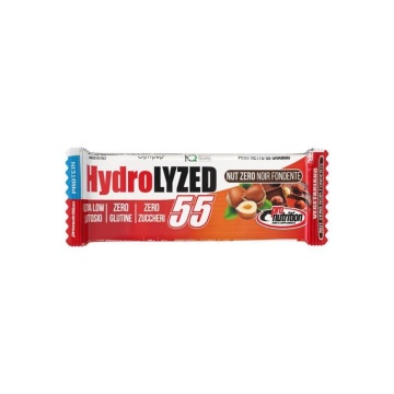 Baton hidrolizat NUT ZERO cu Ciocolata Neagra si Alune de Padure (fara zahar, fara gluten, fara ulei de palmier) 55g - Pro Nutrition