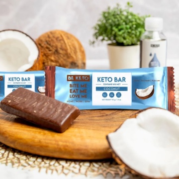 Baton KETO cu COCOS Coconut (fara zahar, fara gluten, lowcarb) 40g - BE KETO - Img 2