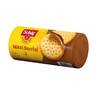 Biscuiti cu crema de cacao fara gluten Maxi Sorrisi ( fara gluten) 250g - Schar