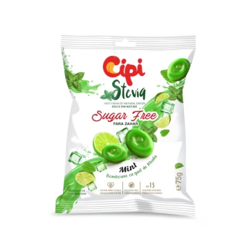 Bomboane cu Menta si Stevia (fara gluten, fara zahar) 75g - Cipi