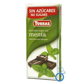 Ciocolata neagra cu menta (fara zahar, fara gluten) 75g - Torras - Img 2