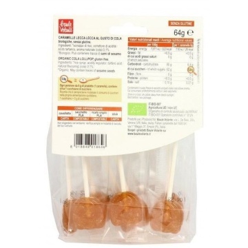 ECO Acadele cu gust de cola Lollypops, fara gluten, Baule Volante 64g - Img 2