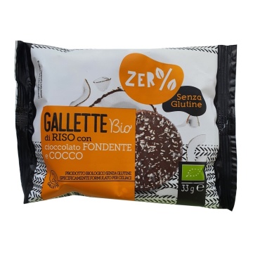 ECO Rondele de orez cu ciocolată neagră si fulgi de cocos, fara gluten, Fior di Loto 33g - Img 4
