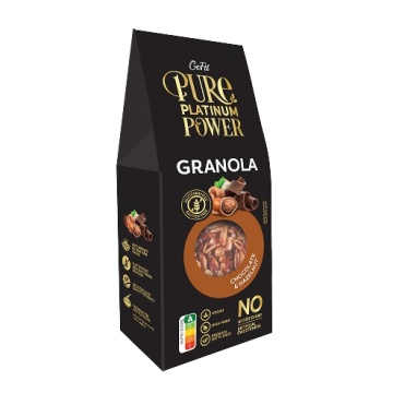 Granola cu Ciocolata si Alune de Padure (fara zahar, fara gluten, vegan) 225g - Avena GoFit