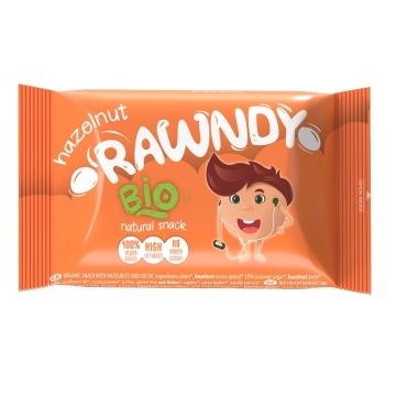 Gustare BIO cu Alune de Padure si Cacao (fara zahar, fara gluten, vegana) 26g - RAWNDY