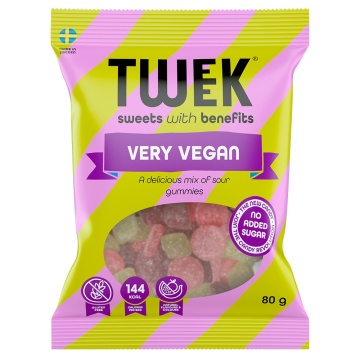 Jeleuri VERY VEGAN cu aroma de CITRICE si FRUCTE DE PADURE cu Stevia (fara zahar, fara gluten) 80g - TWEEK