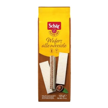 Napolitane cu crema de ALUNE DE PADURE (fara gluten) 125g - Schar