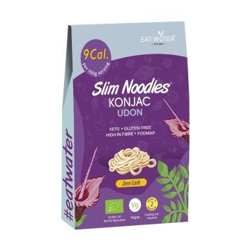 Paste Udon din faina de konjac BIO 270g (vegan, fara carbohidrati, fara gluten, keto) - Slim Pasta